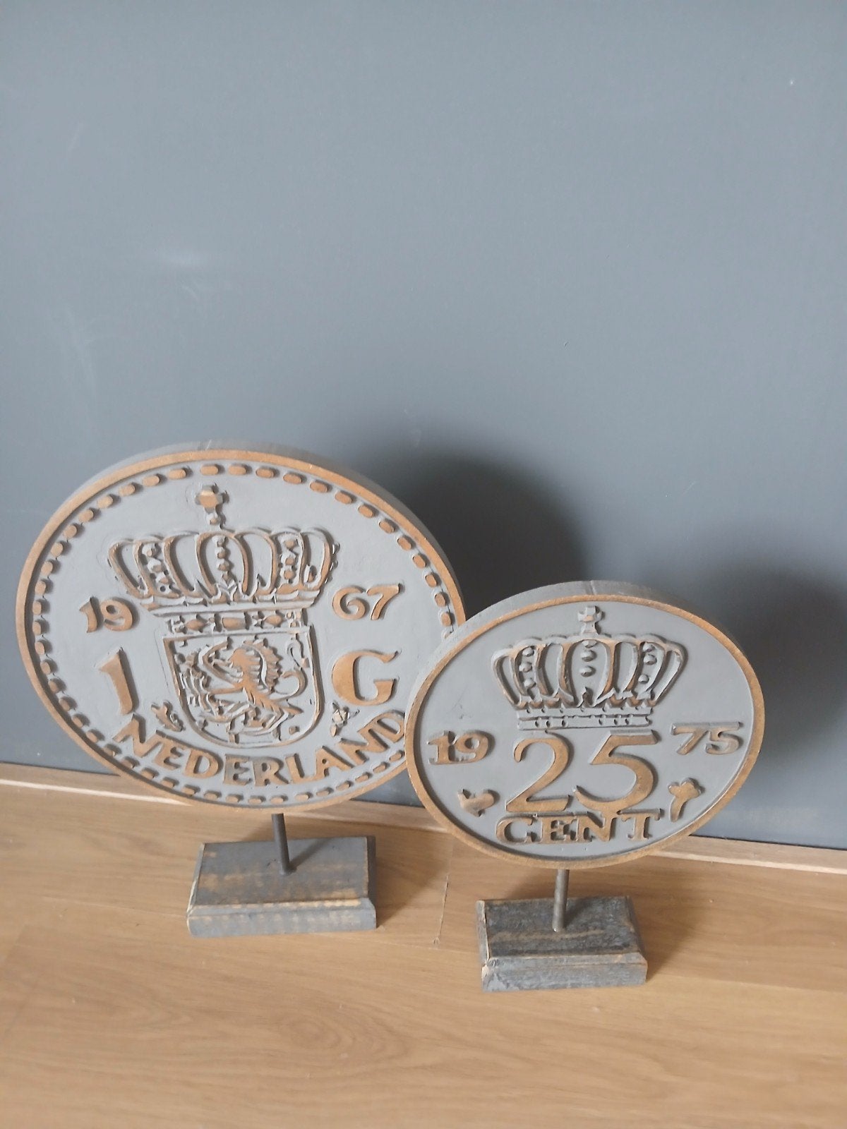 Decoratief  Nederlandse Munt Replica Set - 1 Gulden & 25 Cen, Huis en Inrichting, Ophalen