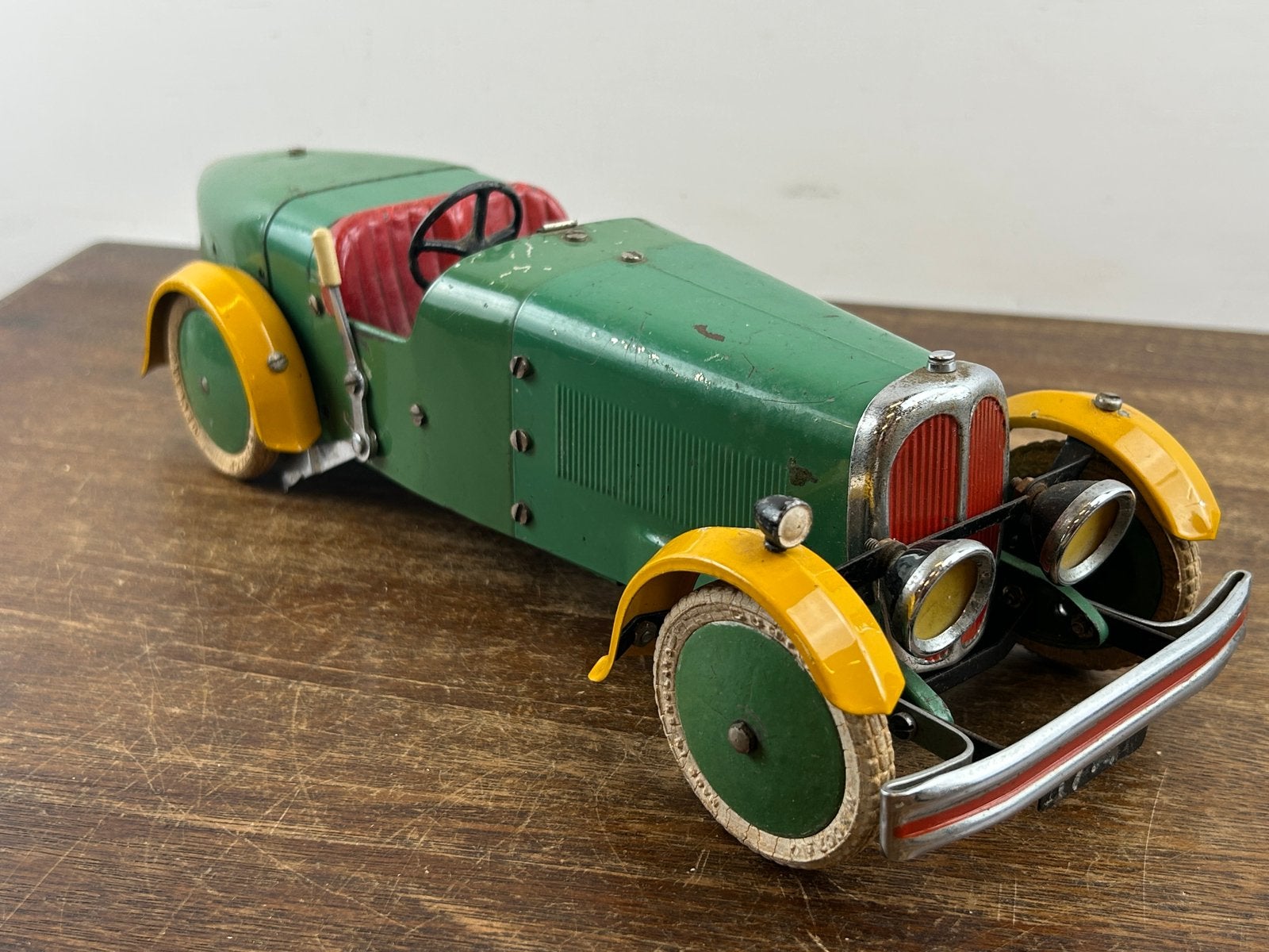 Antieke Meccano Constructor 2 Auto Groot Groen met Geel, Antiek en Kunst, Ophalen of Verzenden