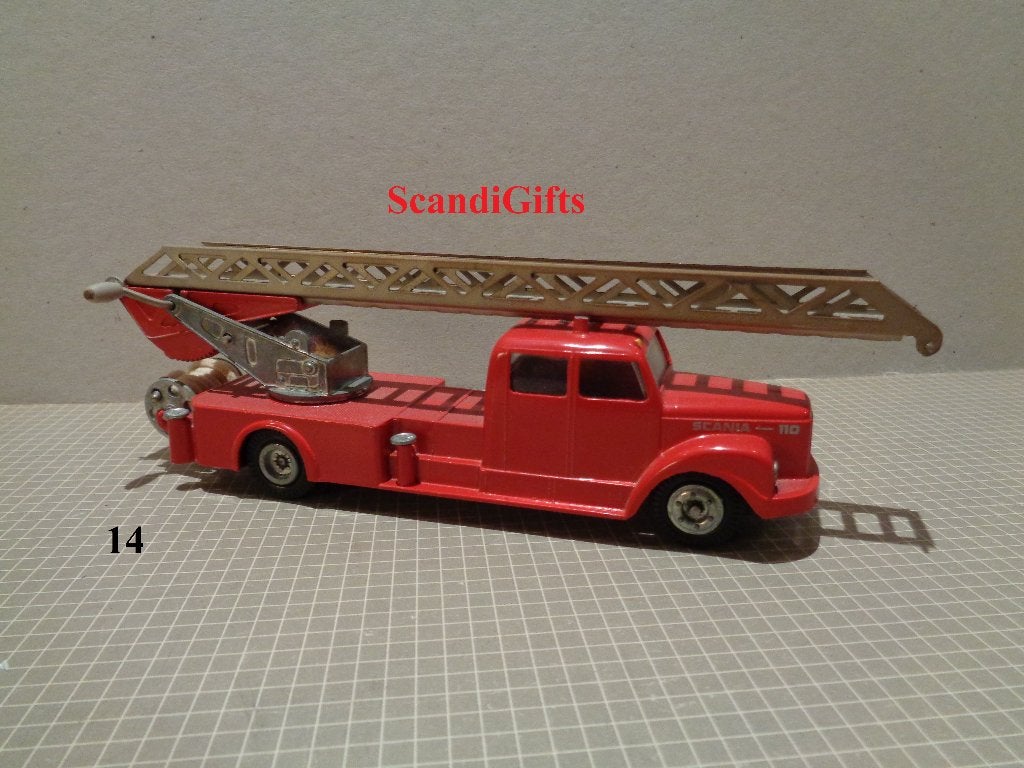 tekno scania brandweer ladderwagen, Hobby en Vrije tijd, Modelauto's | 1:50, Verzenden, Zo goed als nieuw, Bus of Vrachtwagen