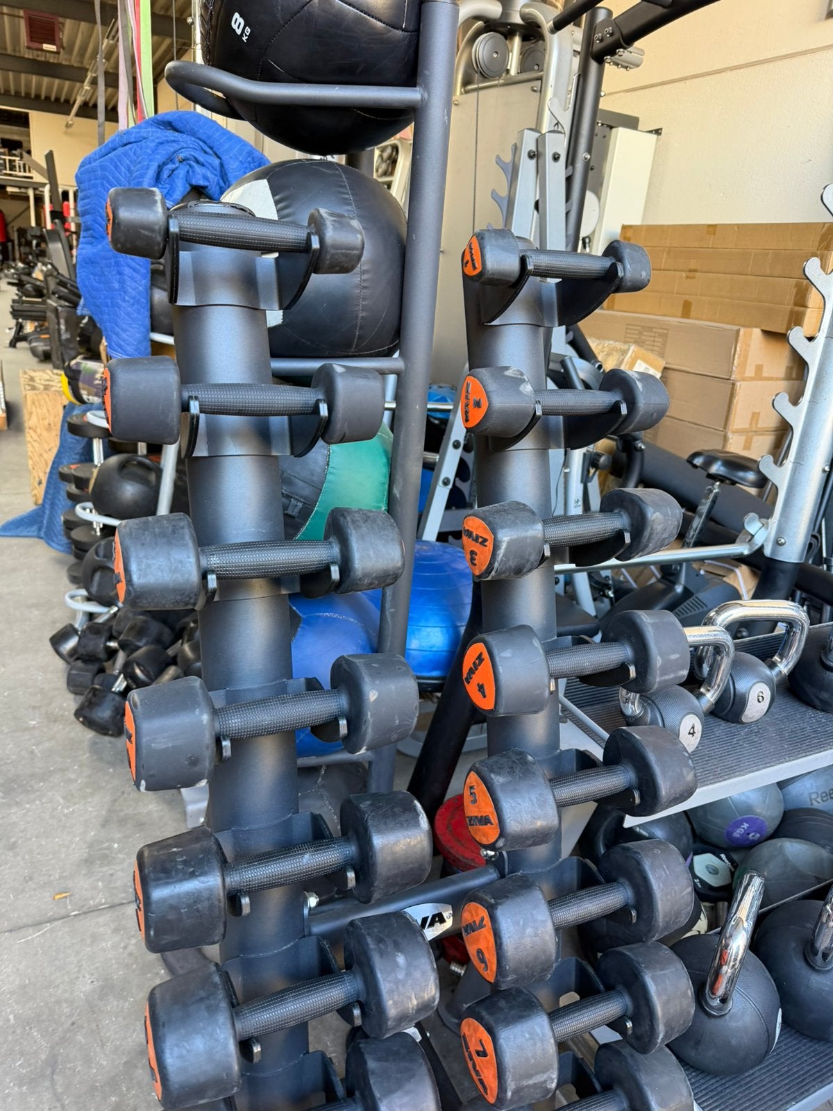 Ziva Rubberen Vaste Dumbells 1kg t/m 10kg + Ziva Opbergrek, Ophalen, Gebruikt, Dumbbell