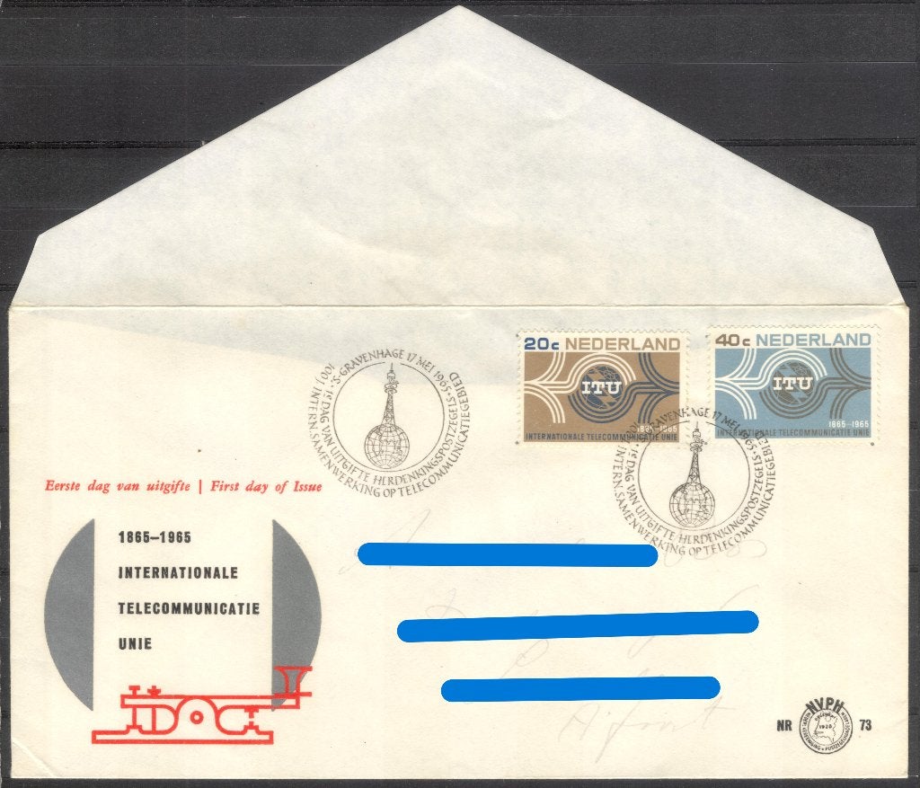 E73 - Internationale Telecommunicatie Unie 1865 - 1965, Postzegels en Munten, Verzenden, Beschreven, Nederland
