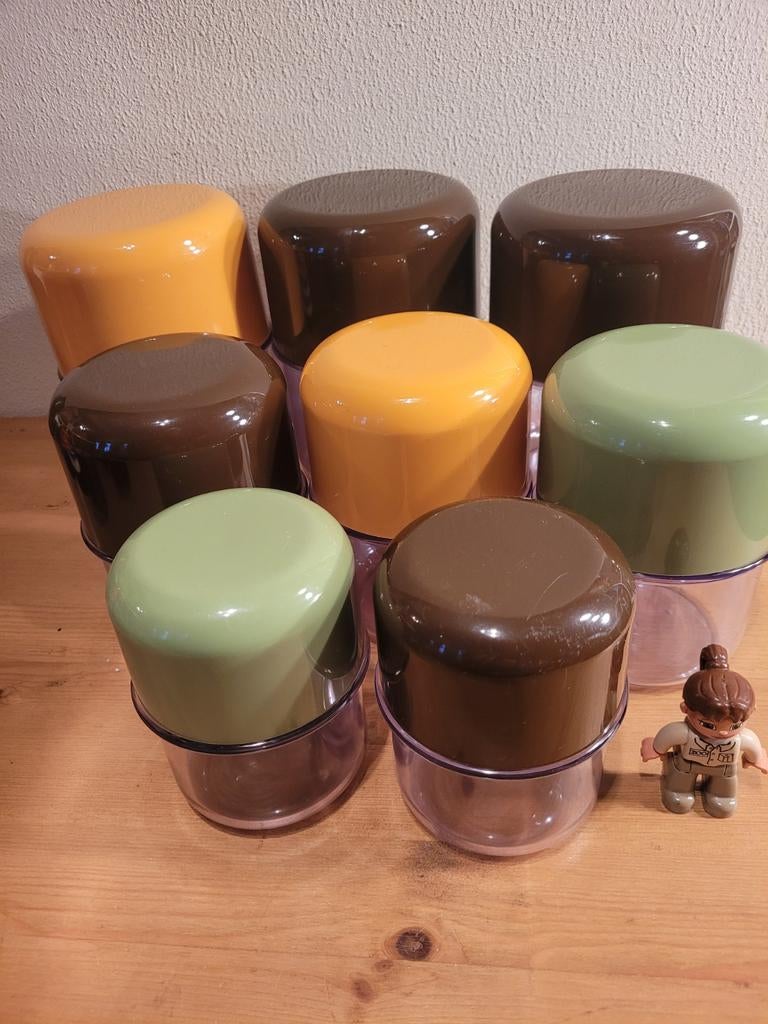 Vintage voorraadpotten retro Deens Erik Kold Plast Mepal, Huis en Inrichting, Keuken | Keukenbenodigdheden, Ophalen of Verzenden