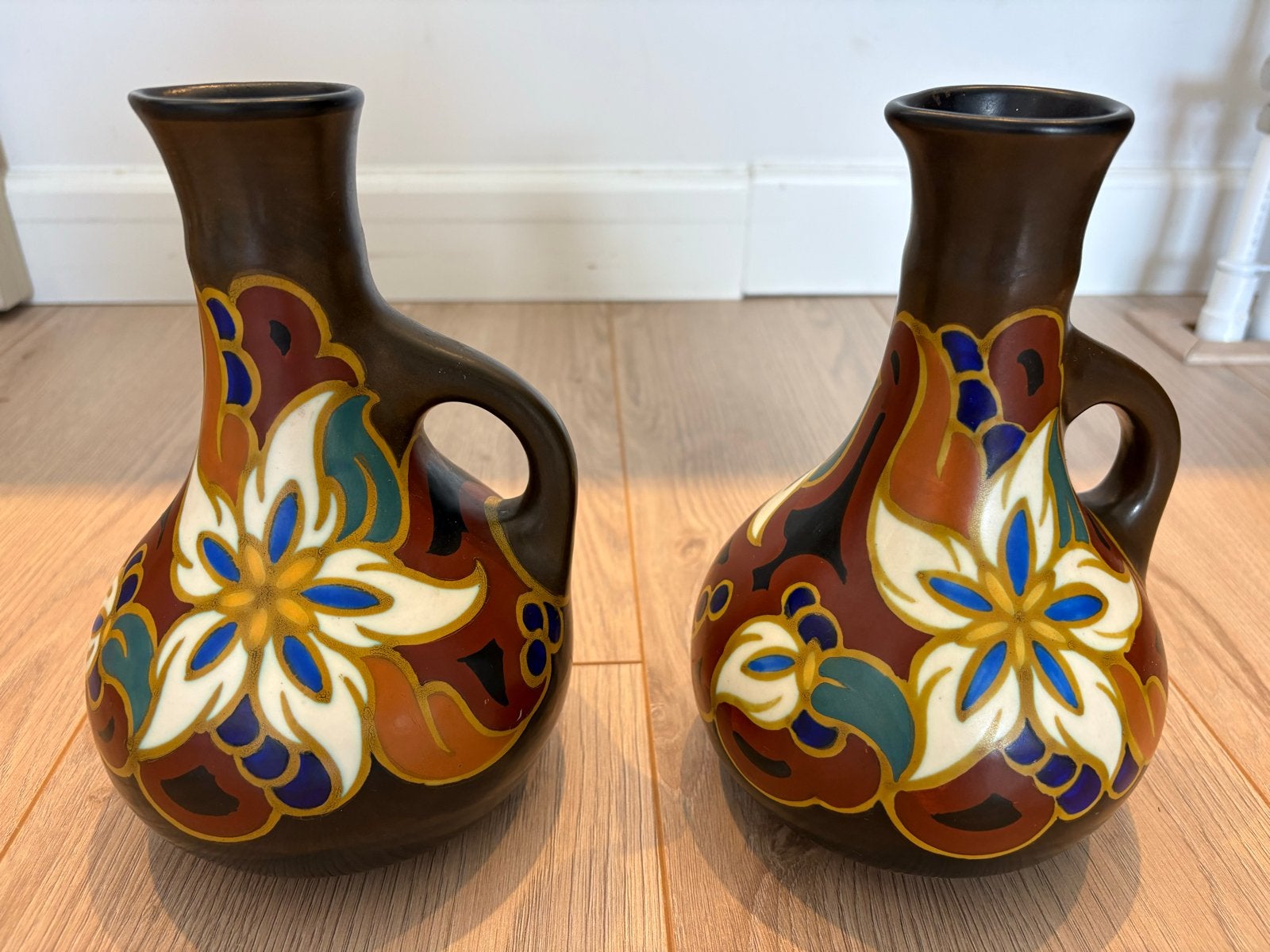 Antieke Goudse Plateel Schenkkannen - Zenith "Daisy" Decor, Antiek en Kunst, Ophalen of Verzenden