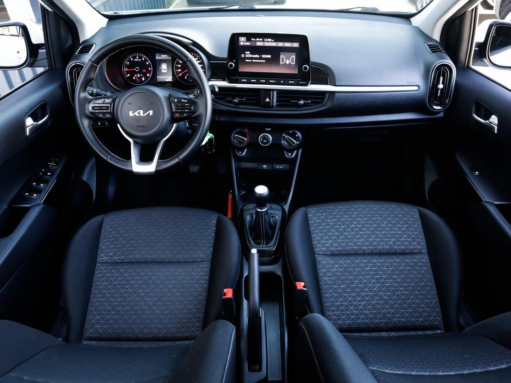 Kia Picanto 1.0 DPi DynamicLine 5p 1e-Eig. & Dealer-Onderh B, Auto's, Kia, 12 maanden, Gebruikt, Leder en Stof, Wit