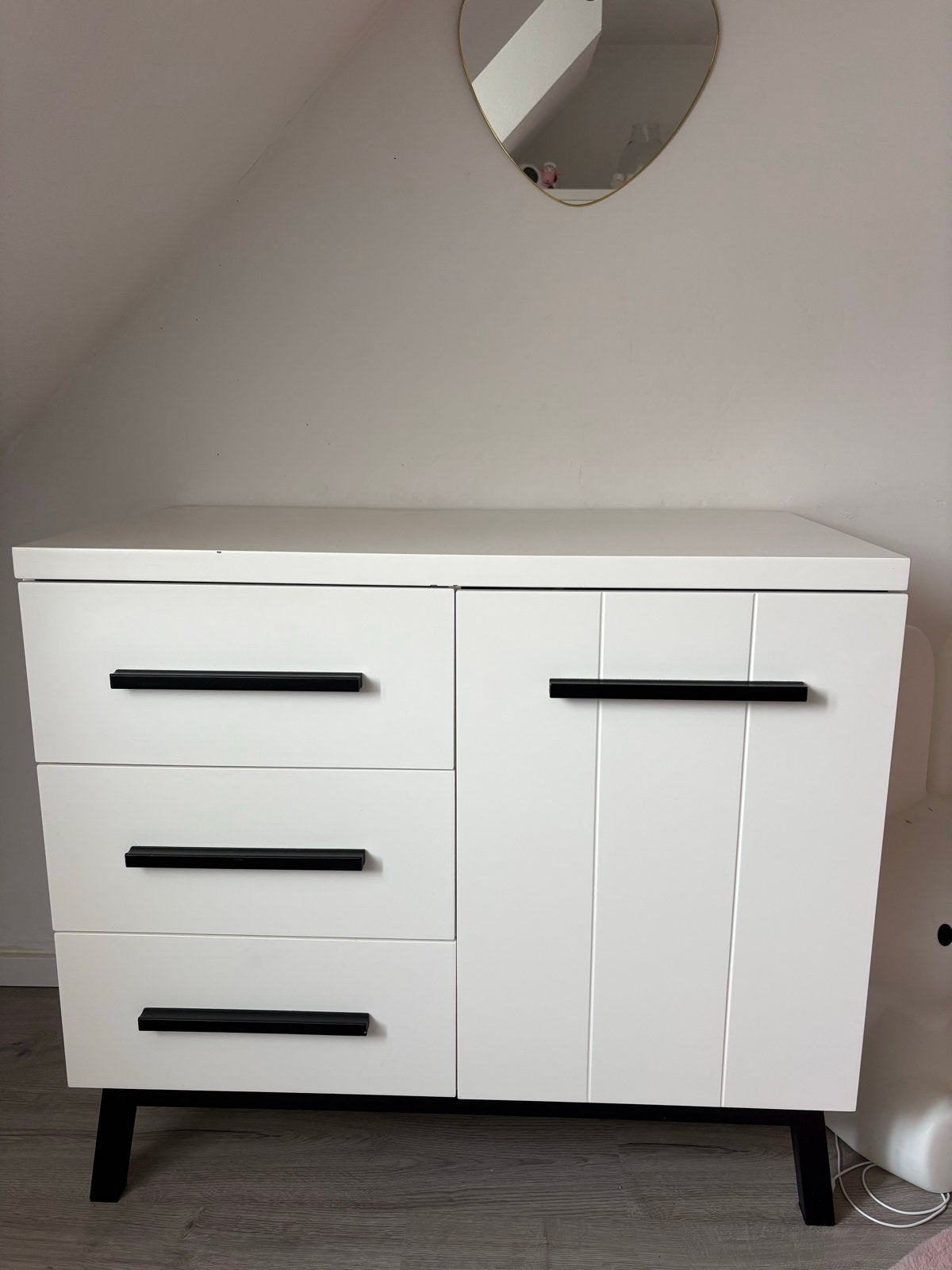 Interbaby Commode - Wit met Zwarte Details, Ophalen, Gebruikt, 50 tot 70 cm, 75 tot 100 cm