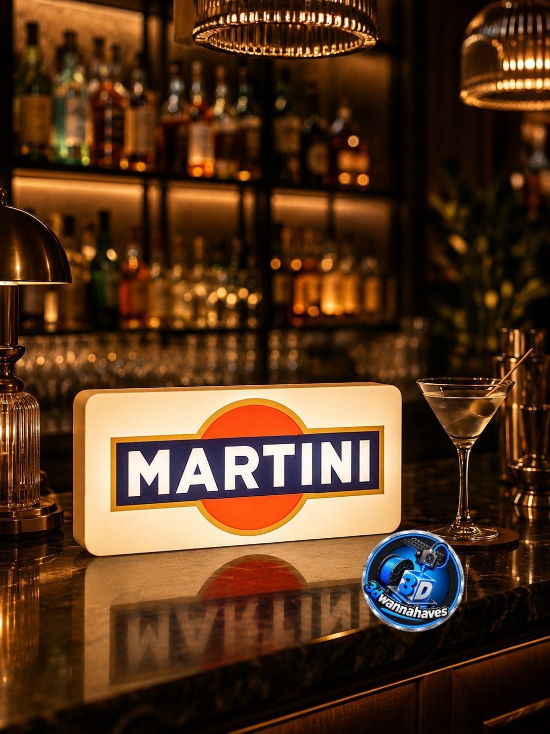 Martini Lichtreclame met LED-verlichting, Ophalen of Verzenden, Nieuw, Kunststof, Wit
