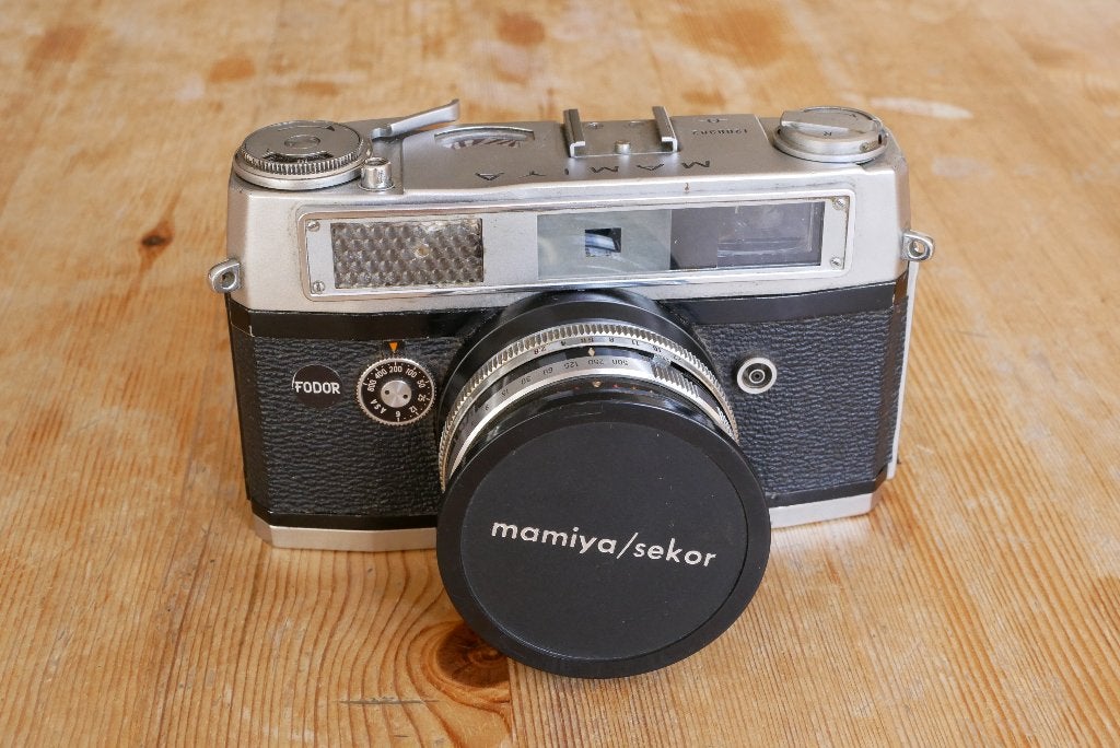 Mamiya Fodor camera + Mamiya Sekor 1:2.8 f=48mm lens, Ophalen of Verzenden, Gebruikt, Compact, Overige Merken