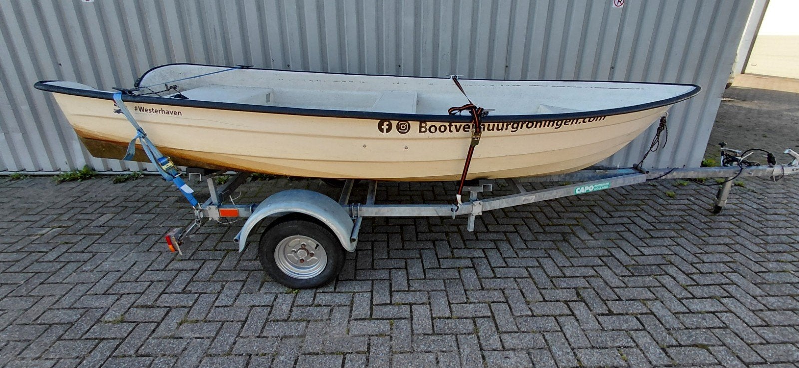 Verano 3.80 vis/toerboot met pegatrailer en meer, Watersport en Boten, Ophalen, Gebruikt, Polyester