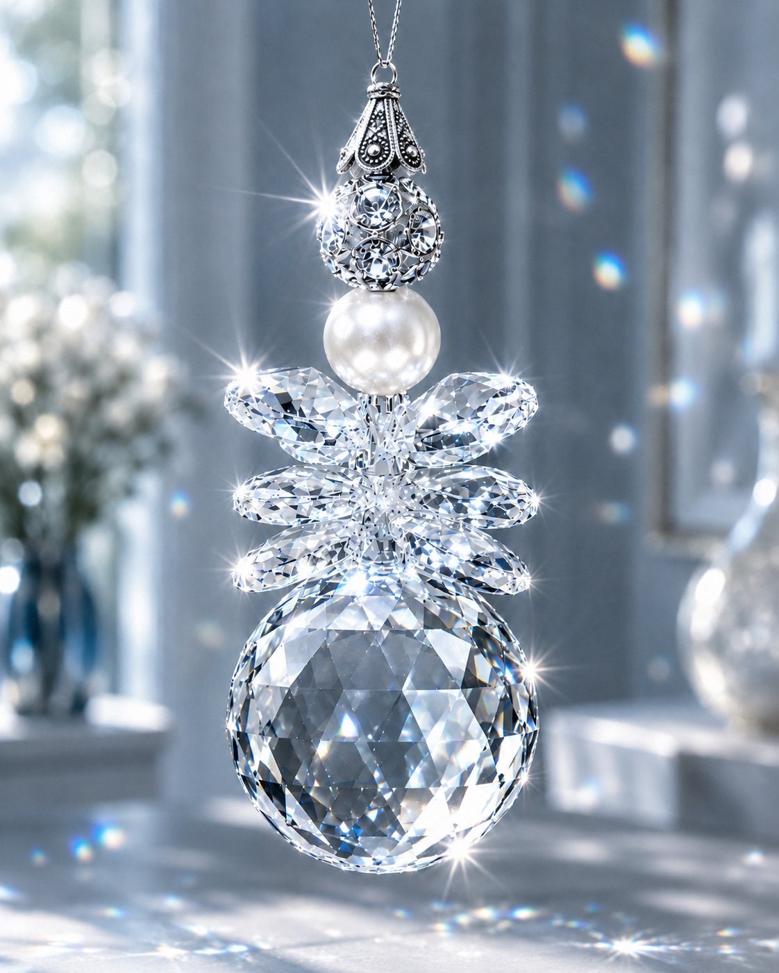 Handgemaakte geluksengel met Swarovski & Schönbern kristal, Verzenden, Overige stijlen, Nieuw, Glas