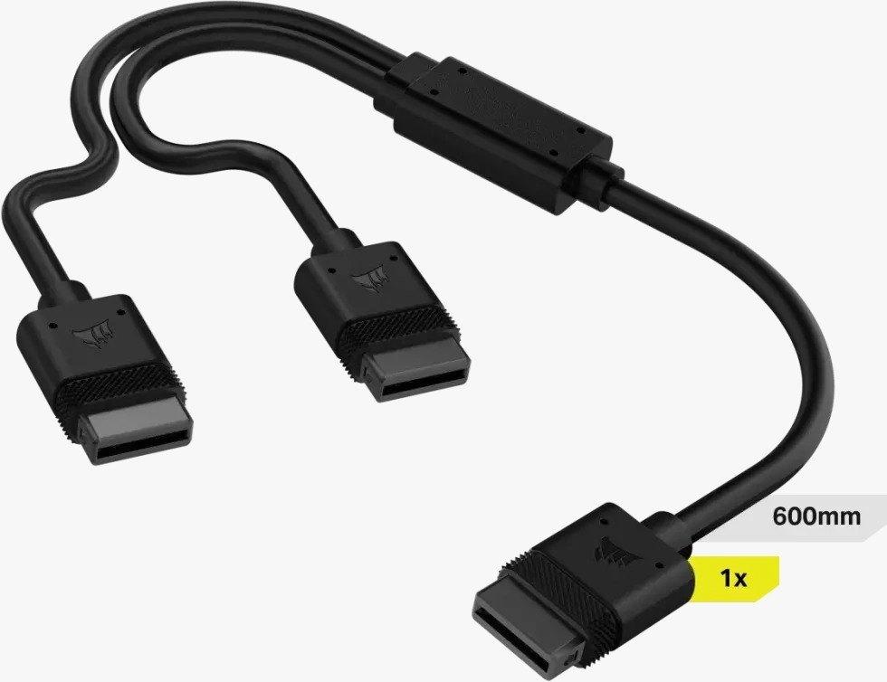 Corsair iCUE LINK Cable 1x Y-Splitter 600mm Zwart, Computers en Software, Overige Computers en Software, Nieuw, Ophalen of Verzenden