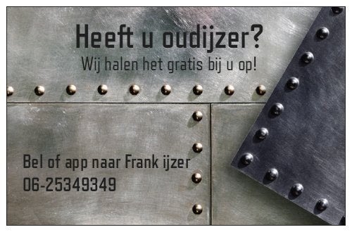wij halen gratis u oudijzer bij u op, Ophalen of Verzenden, 250 mm of meer