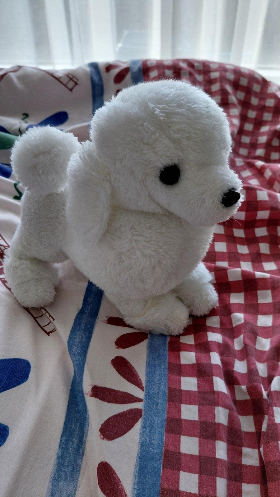 Schattige witte poedel knuffel, Zo goed als nieuw, Middelgroot (20 tot 80 cm), Wit, Hond