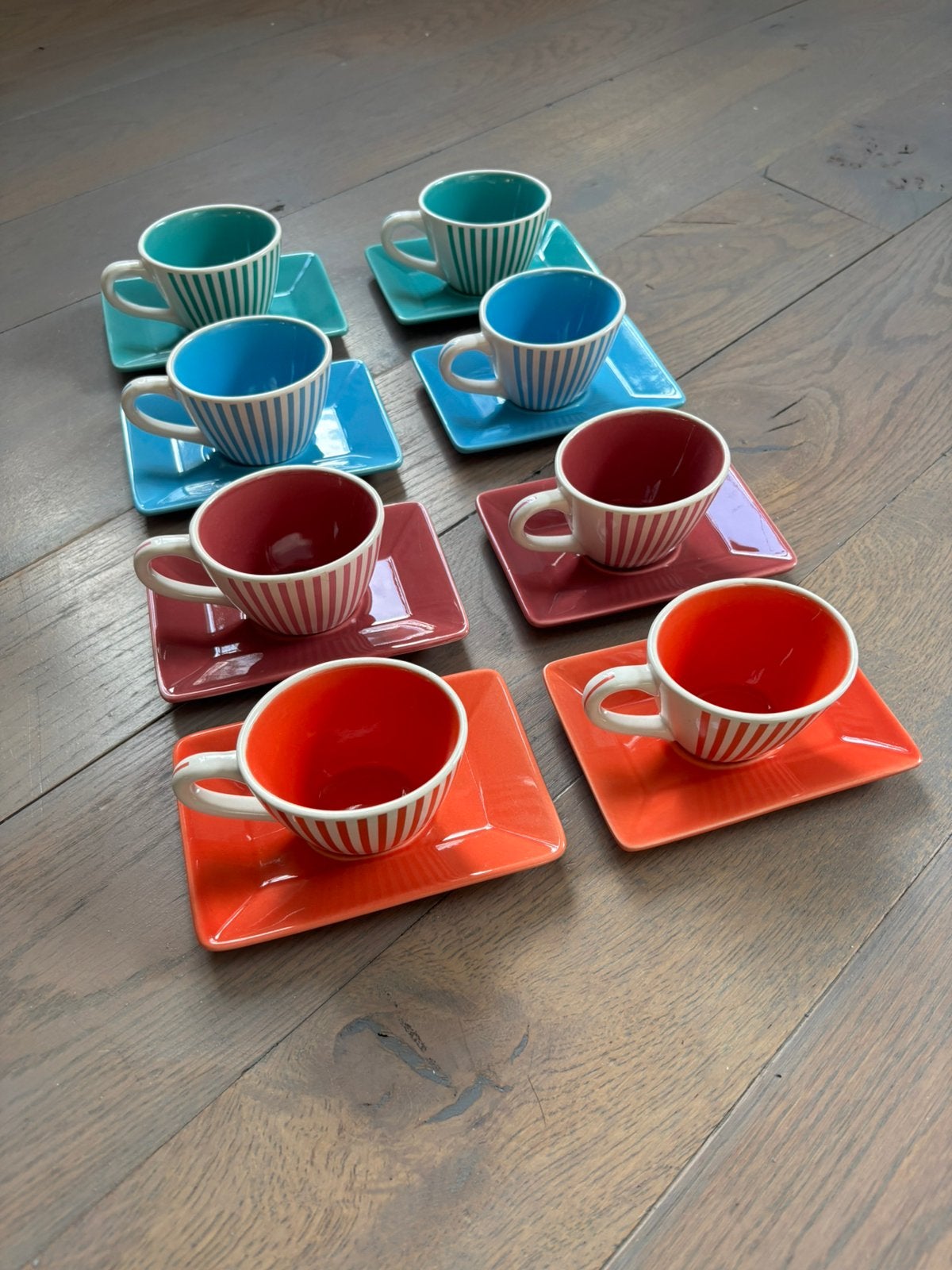 Grote vintage Yves Rocher (LBVYR) espressoset, Ophalen of Verzenden, Overige stijlen, Kop(pen) en/of Schotel(s)