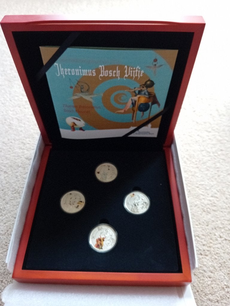 Jheronimus Bosch zilveren kleurenset 2016, Postzegels en Munten, Ophalen of Verzenden, Overige landen, 5 euro
