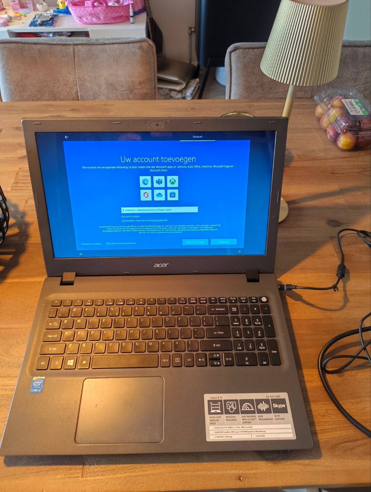acer Aspire E15 laptop, Computers en Software, Ophalen of Verzenden, 15 inch, 2 tot 3 Ghz