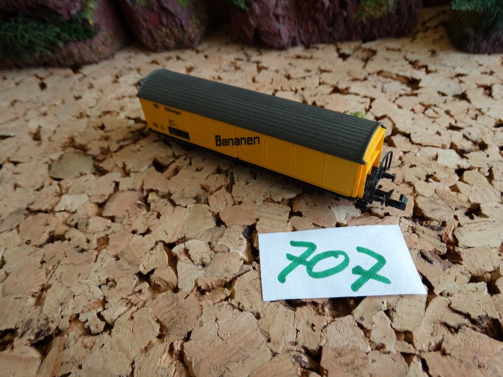 N-Spoor: adv 707: Roco: 21030, koelwagen, "BANANEN", Hobby en Vrije tijd, Gelijkstroom of Wisselstroom, Wagon, Ophalen of Verzenden