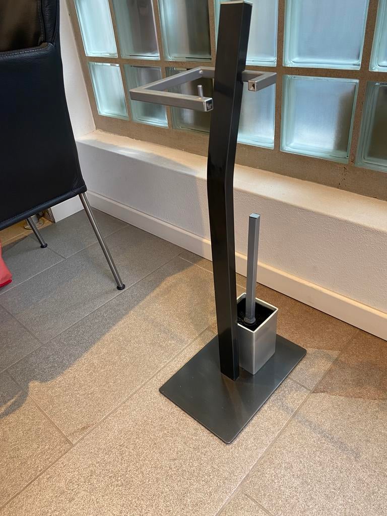 Wc butler wc rolhouder en borstel metaal, Ophalen, Gebruikt, Grijs, Overige typen