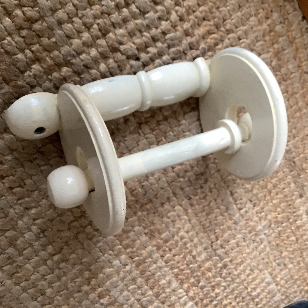 Oude houten aparte WC rolhouder, Ophalen, Gebruikt, Bruin