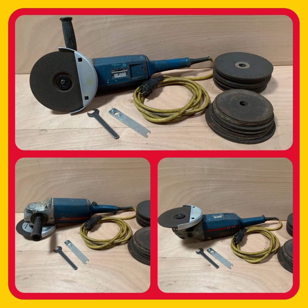 222. Bosch Haakse Slijptol 220 volt met 26 slijpschijven, Ophalen of Verzenden, 1000 watt of meer, Haakse handslijpmachine