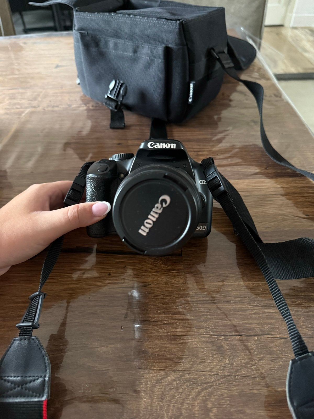 Canon EOS 450D Spiegelreflexcamera met 2 lenzen en tas, Ophalen, Gebruikt, Spiegelreflex, Canon
