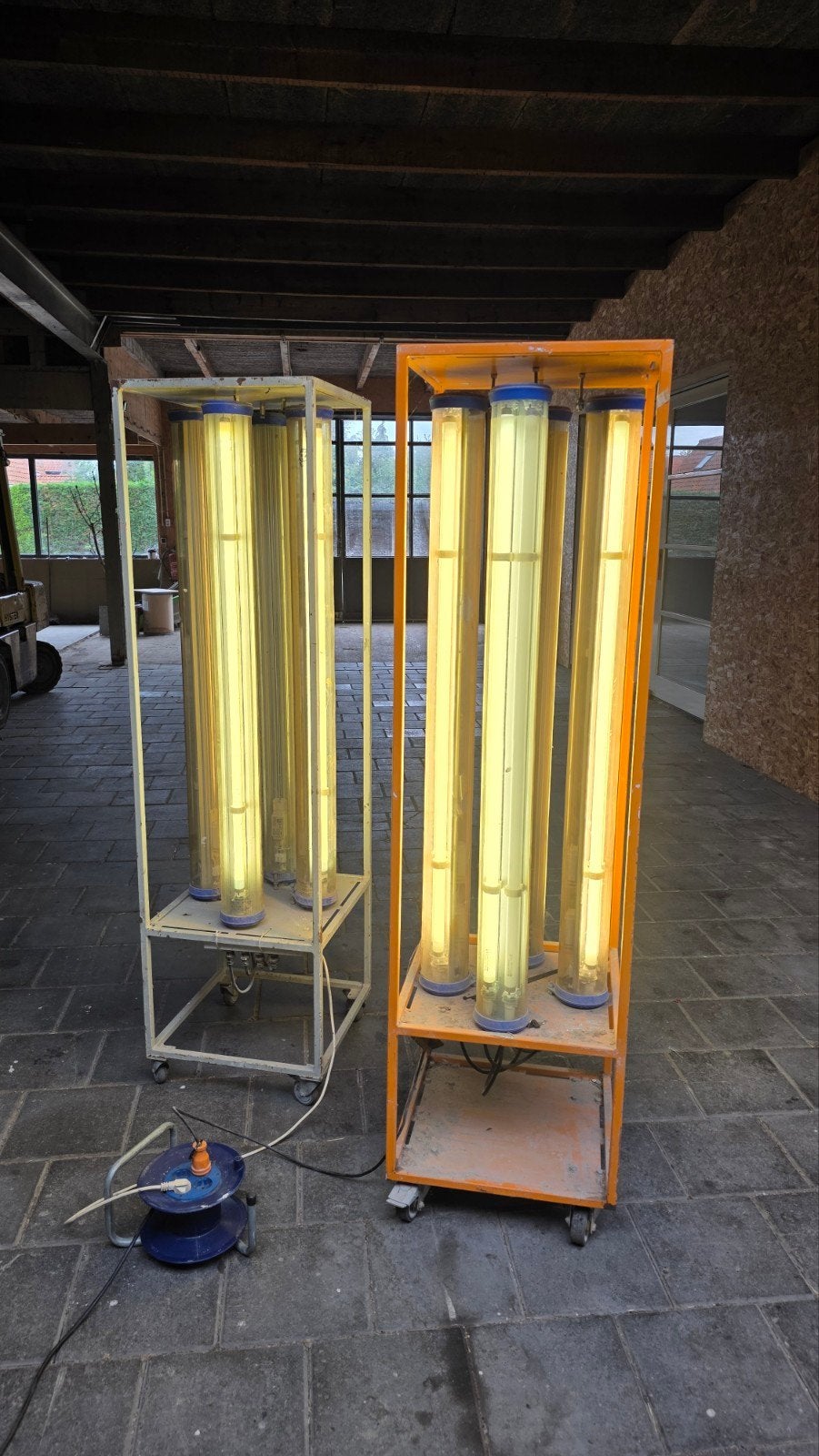 2x bouwlamp, 100 liter of meer, Ophalen of Verzenden, Transportkar
