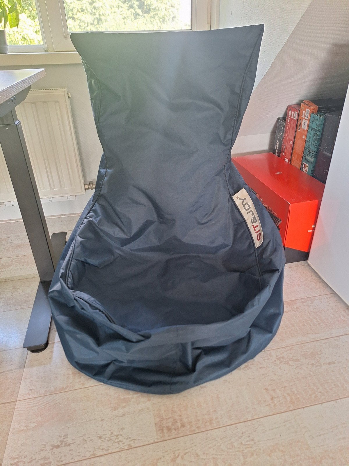 Comfortabele blauwe zitzak van Sit & Joy, Ophalen, Gebruikt, Blauw, Zitzak