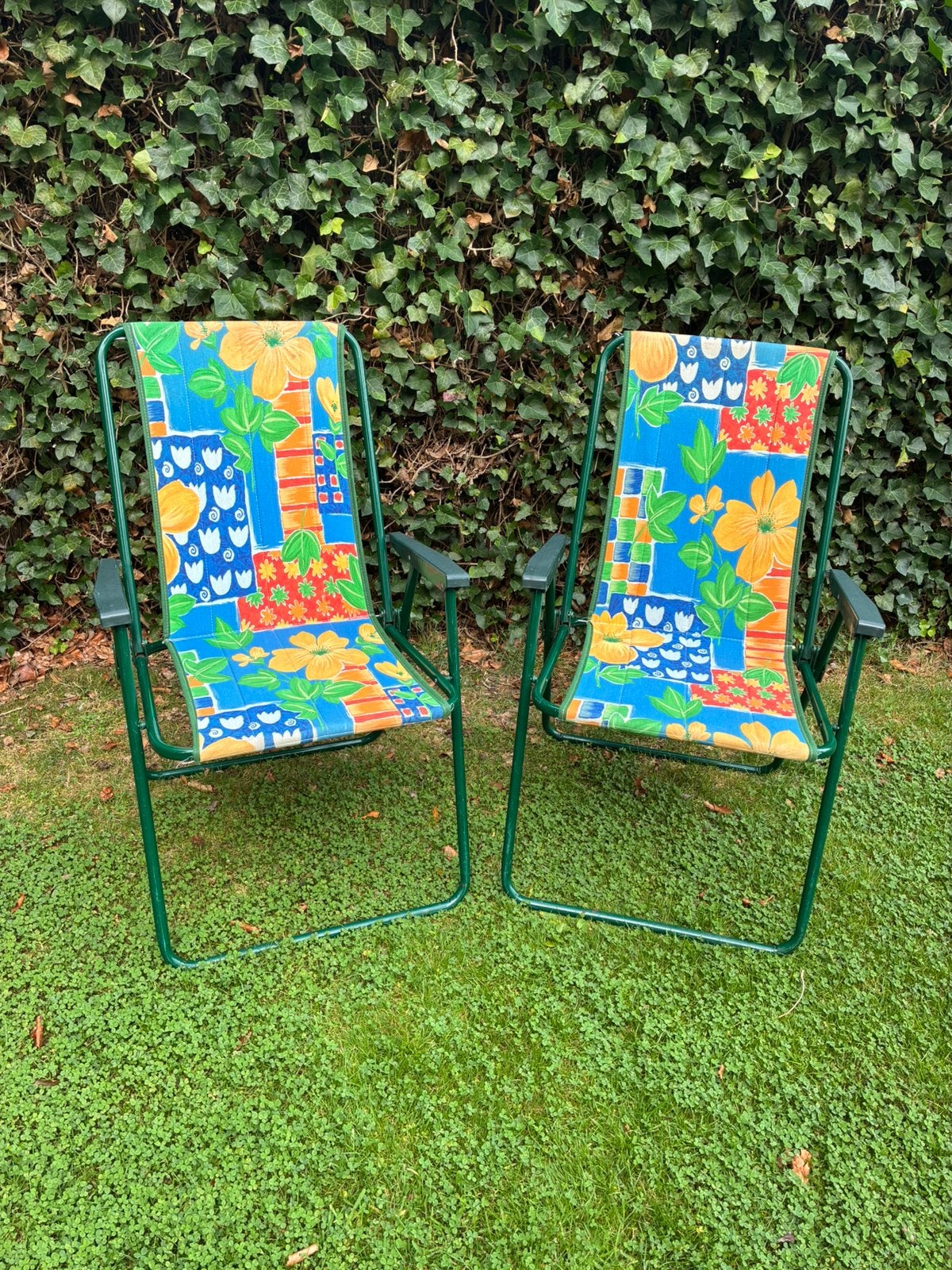 2 Vintage kampeerstoeltjes, Tuin en Terras, Ophalen, Gebruikt, Inklapbaar