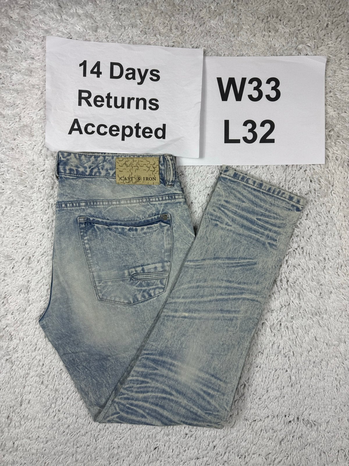Cast Iron Cope Tapered Fit Jeans - Lichtblauw W33 L32 3276, Blauw, Ophalen of Verzenden, H, H
