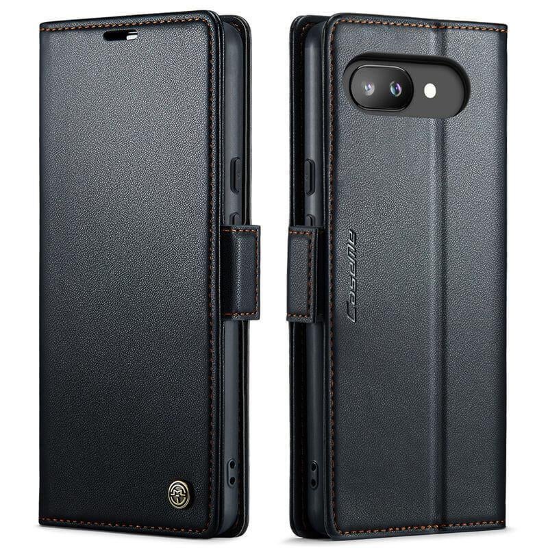 Luxe Wallet Case +Screenprotector for Google Pixel 9a _Zwart, Verzenden, Nieuw, Hoesje of Tasje
