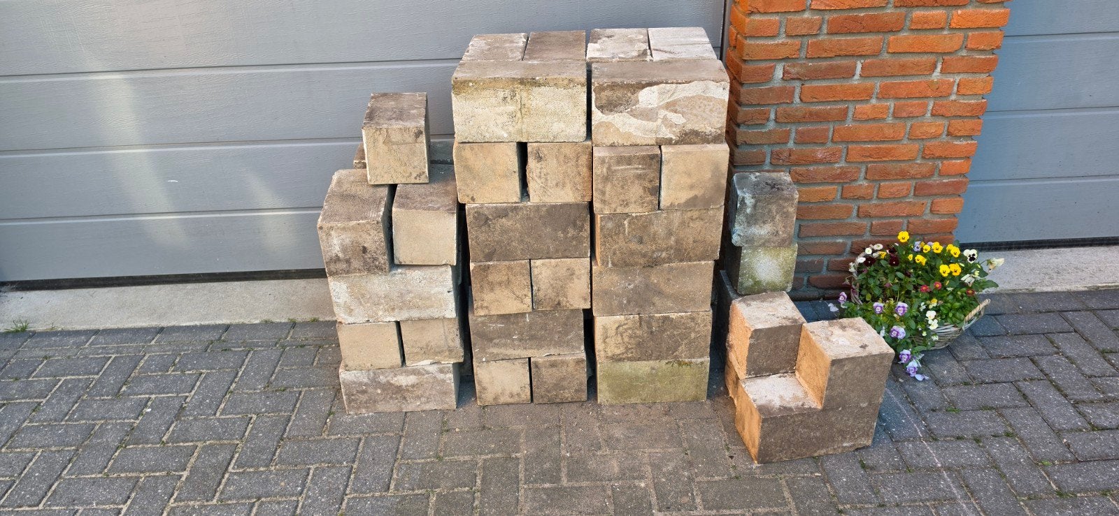 Stapelstenen, Tuin en Terras, Tegels en Klinkers, Ophalen, Gebruikt, Beton, Overige typen