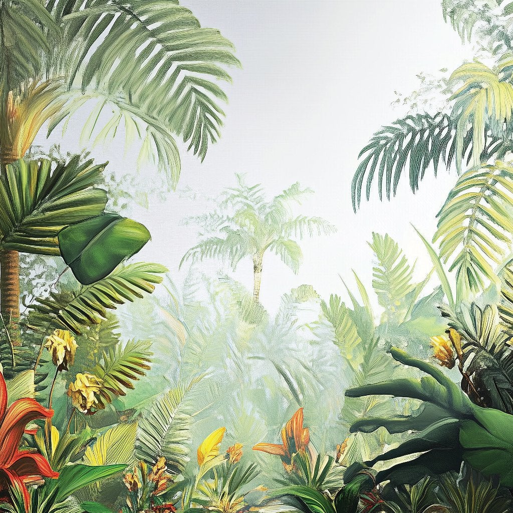 Botanisch fotobehang Into the Palm, Jungle behang, op maat!, Huis en Inrichting, Verzenden, Fotobehang