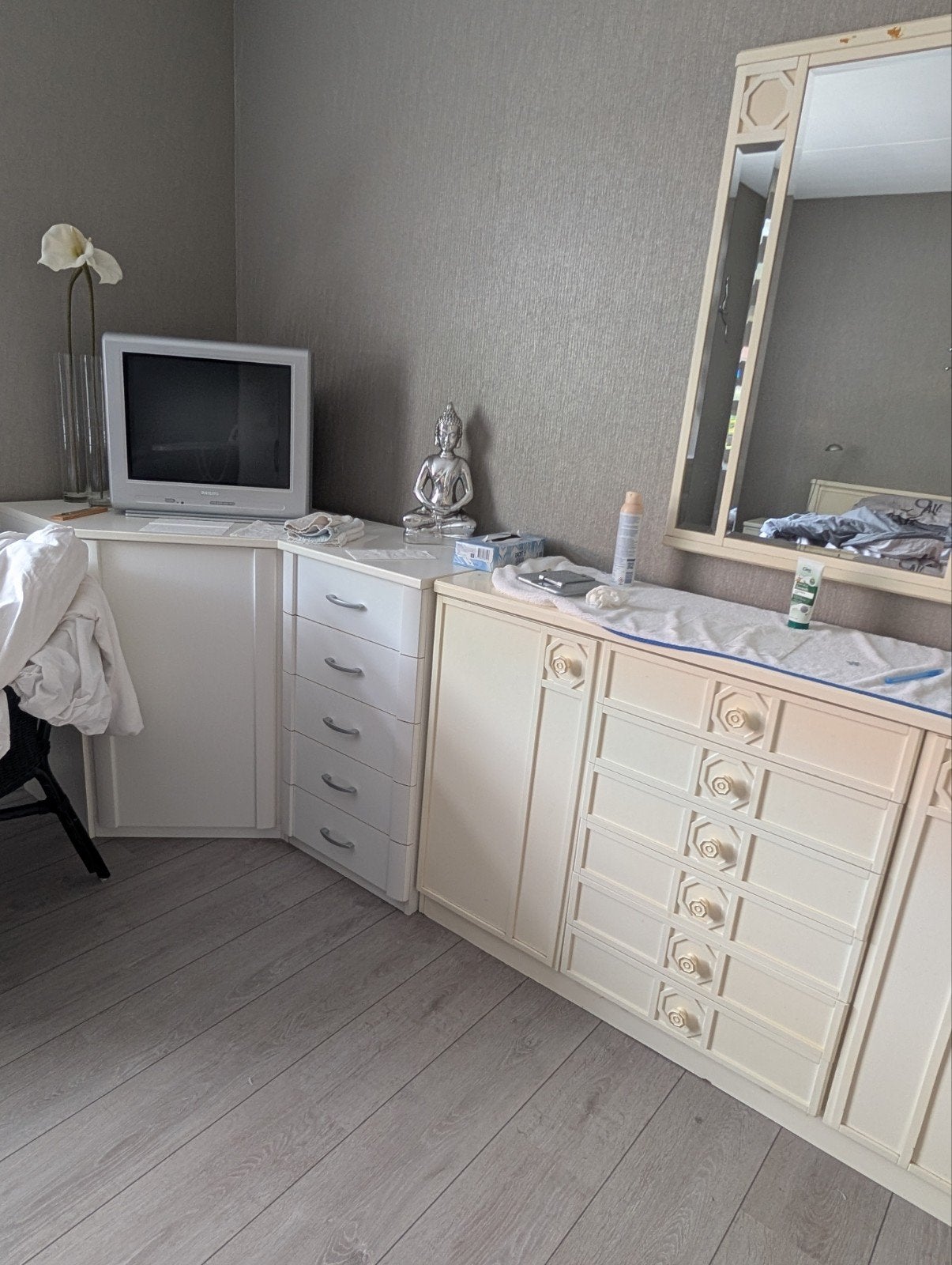 Dresoirmeubels voor slaapkamer met spiegel, Ophalen, Zo goed als nieuw