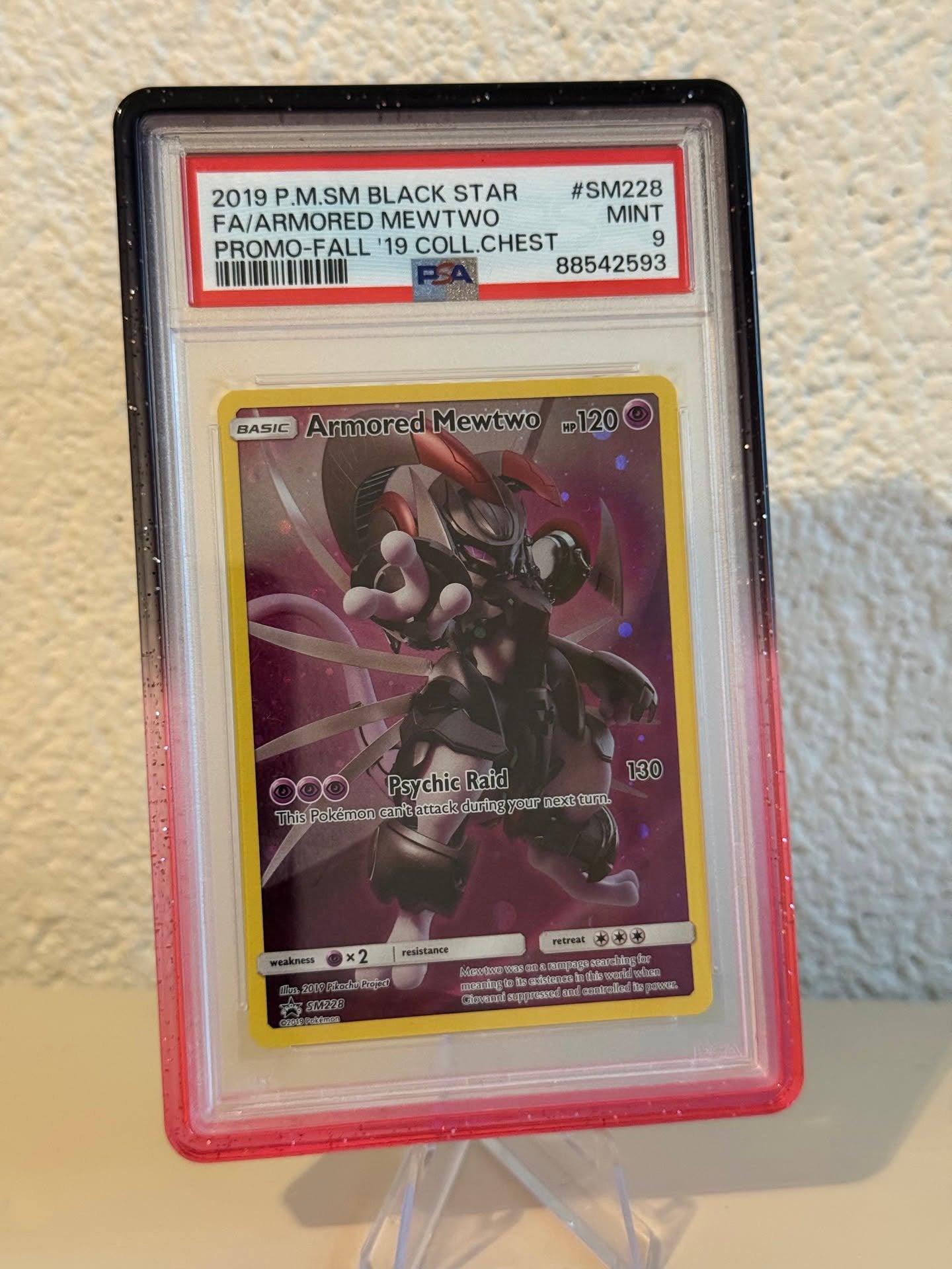 Pokemon | Armored Mewtwo | PSA 9 | Sm228 | 88542593, Ophalen of Verzenden, Zo goed als nieuw, Losse kaart