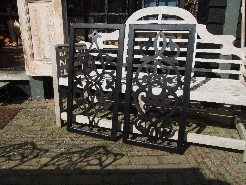 2 Wandpanelen/Raampanelen/Ornamenten 85x43 cm, Ophalen, Metaal, Gebruikt, 85 cm