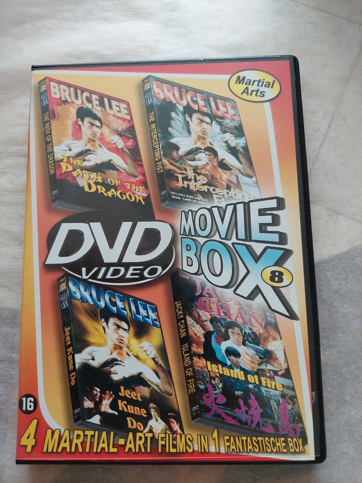 DVD Movie Box 8: 4 Martial Arts Film (Bruce Lee, Jacky Chan), Cd's en Dvd's, Vanaf 16 jaar, Nederlands, Overige genres, Ophalen of Verzenden