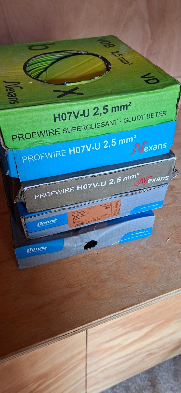Nexans Profwire H07V-U 2,5 mm² installatiedraad, Ophalen, Zo goed als nieuw, Kabel of Snoer