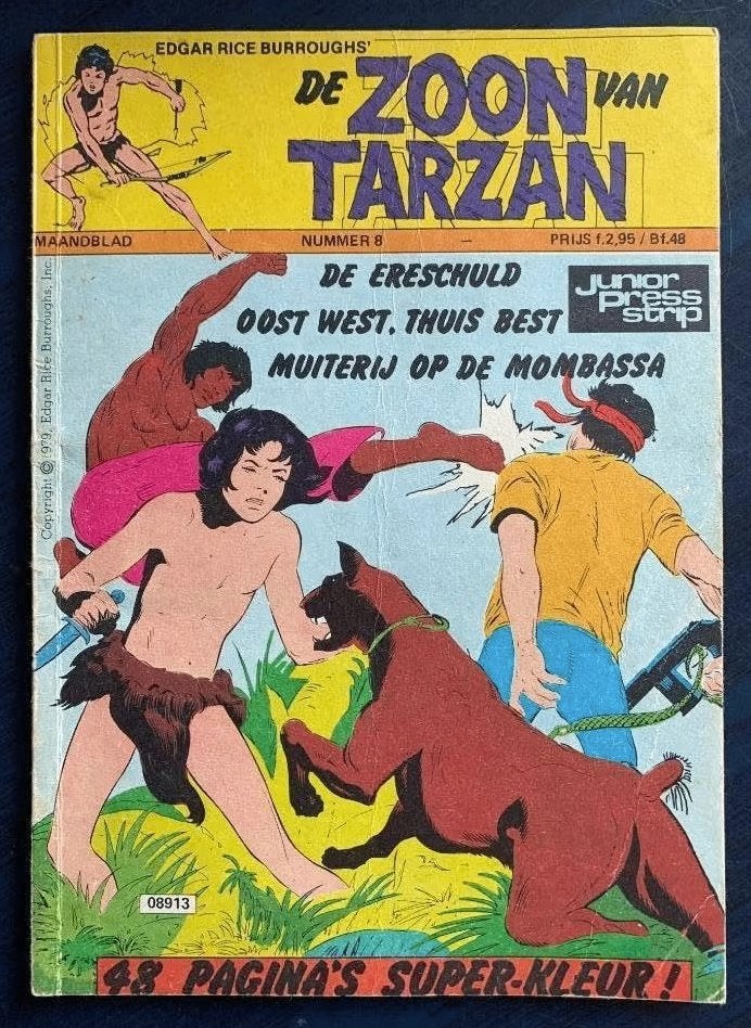 De zoon van Tarzan; nr 8; ereschuld, oost west thuis best, Eén stripboek, Ophalen of Verzenden, Gelezen