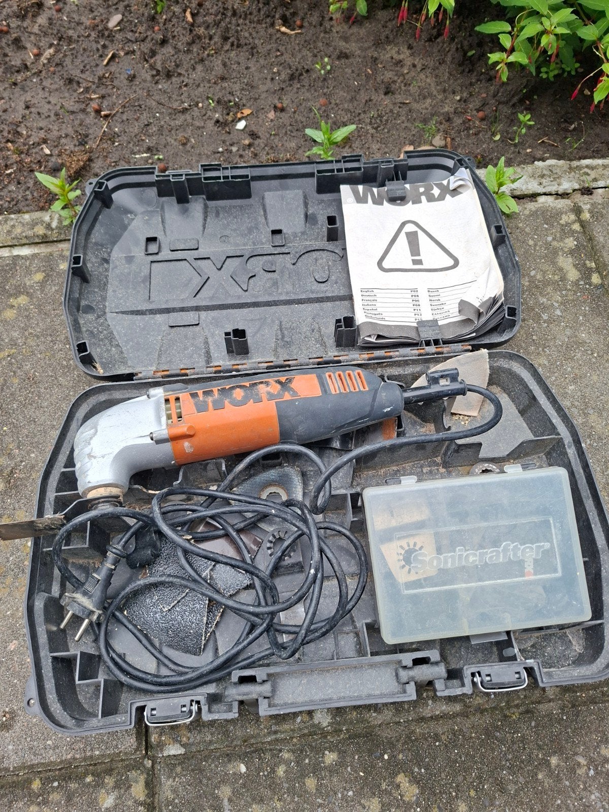 Worx Sonicrafter Multitool met accessoires en koffer, Ophalen of Verzenden, Gebruikt