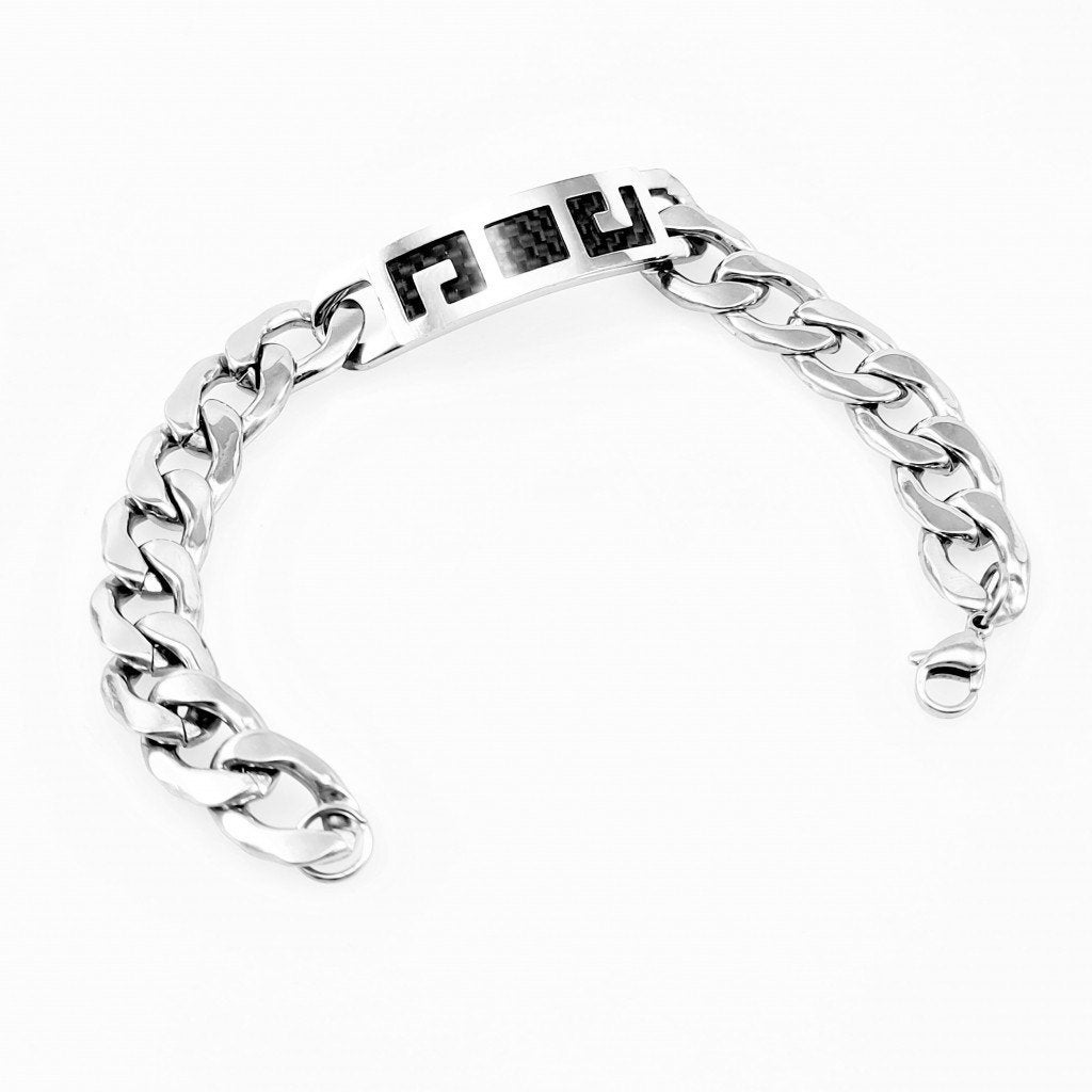 RVS Heren Armband Cubaanse Schakelketting - Plaat, Staal, Birgitta-Gracht 33, 6465 EL Kerkrade, Nederland, Verzenden, Nieuw