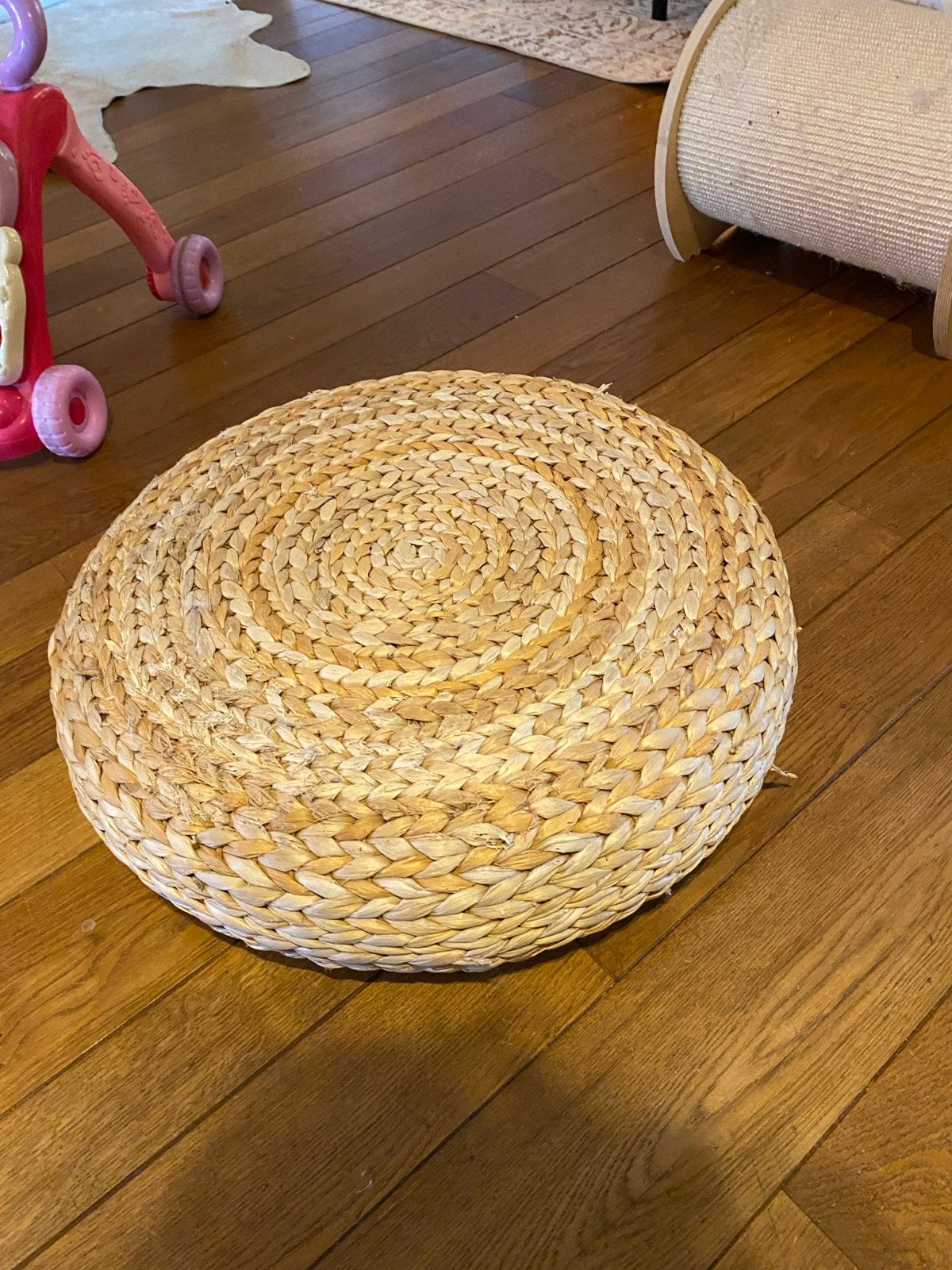 Rieten poef van IKEA, Ophalen, Minder dan 50 cm, Gebruikt, Rond