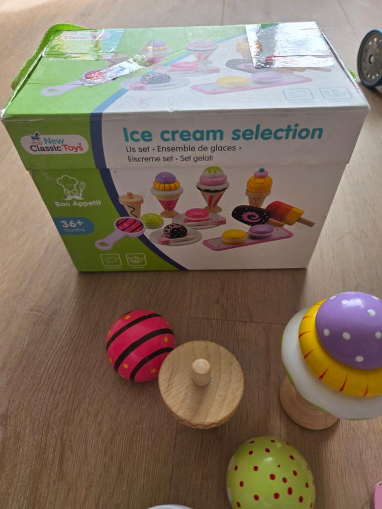 Houten ijsjes set compleet, Kinderen en Baby's, Speelgoed | Houten speelgoed, Ophalen of Verzenden