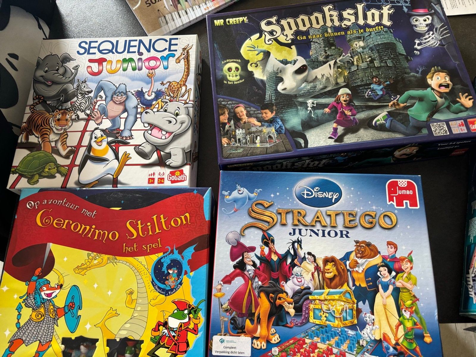 Diverse Bordspellen: Spookslot, Stratego Junior, Pasha & mee, Een of twee spelers, Ophalen, Gebruikt