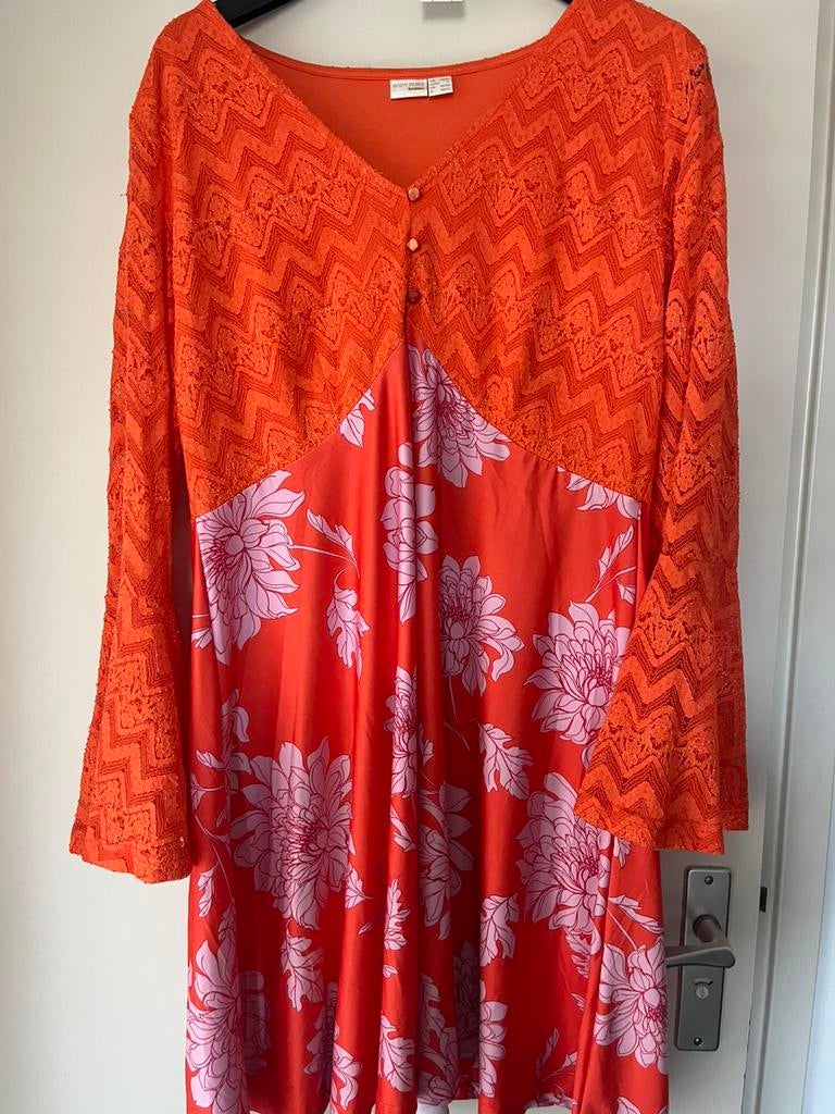 Damesjurk, Kleding | Dames, Jurken, Maat 42/44 (L), Oranje, Ophalen of Verzenden, Zo goed als nieuw