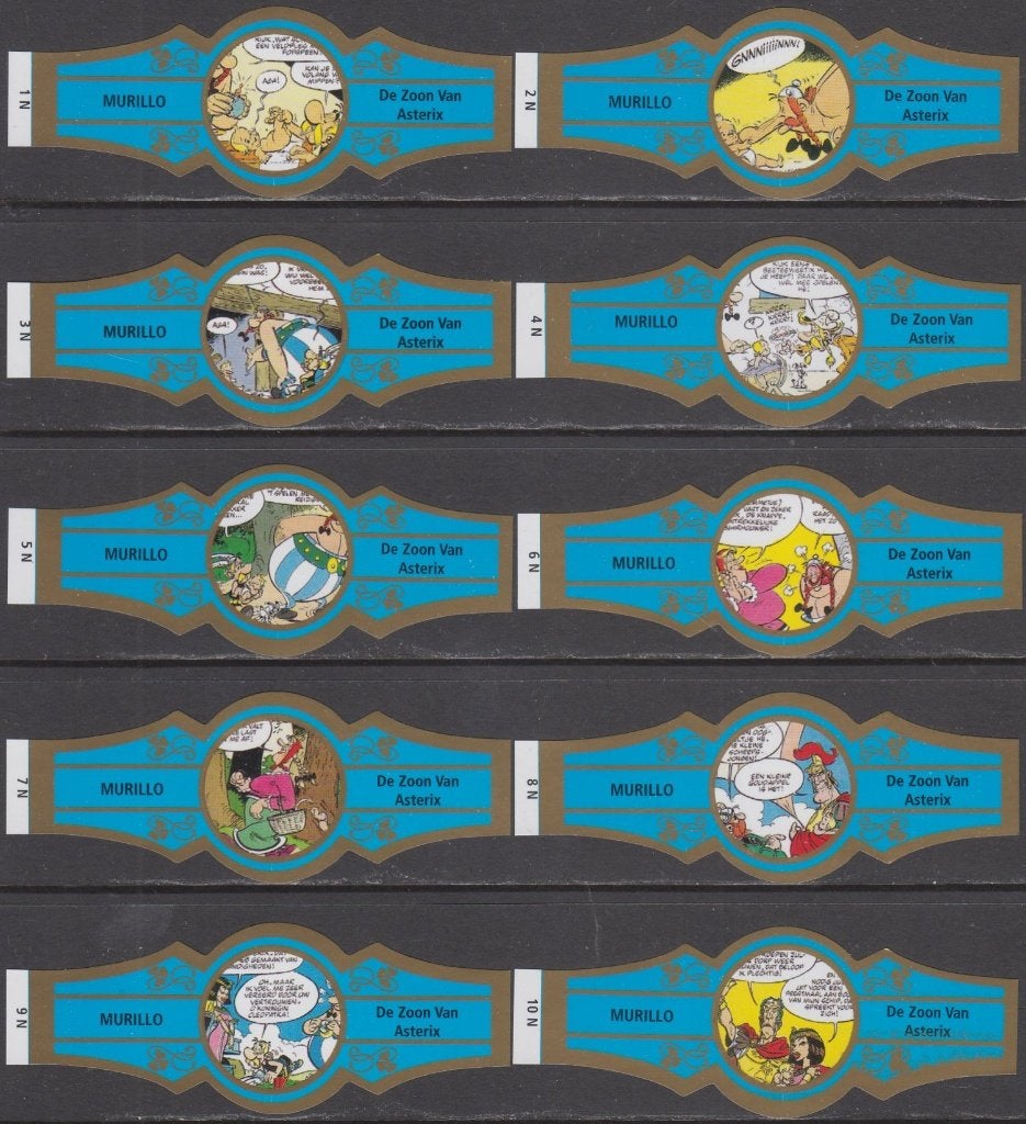 Sigarenbanden Asterix De Zoon van Asterix, Murillo 1 N-10 N, Ophalen of Verzenden, Nieuw, Sigarenbandjes
