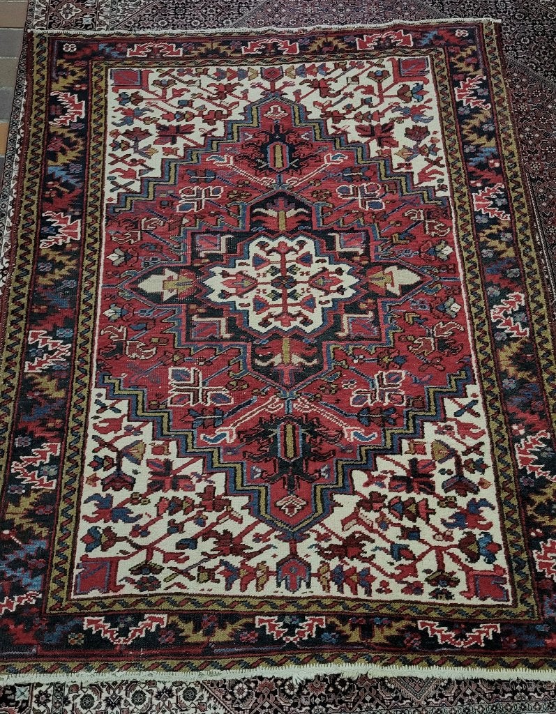 Antieke handgeknoopte PERZISCH 194x142cm, Ophalen, Gebruikt, 100 tot 150 cm, Trendy Klassiek Vintage