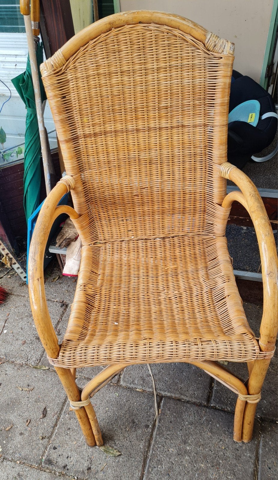 Rotan stoel met armleuningen, Ophalen, Gebruikt, Overige kleuren, Eén