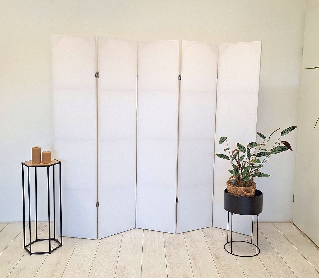 Kamerscherm breed wit 5 panelen, Ophalen, Zo goed als nieuw