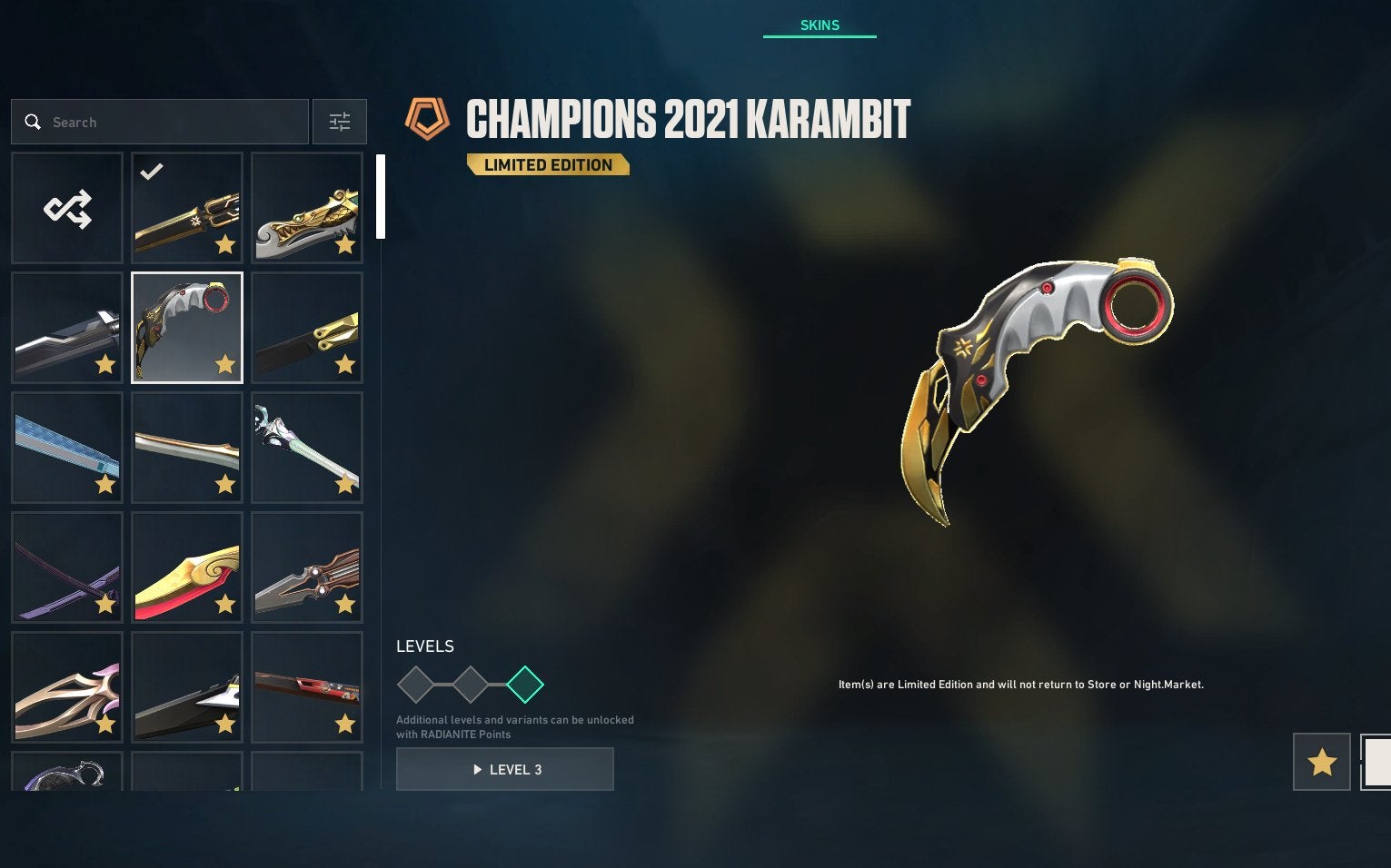 Valorant account Champions vandel 2021 en karambit 2021