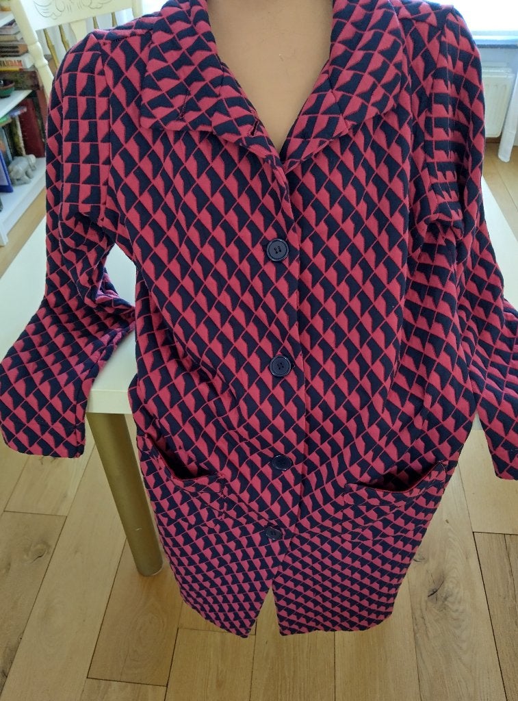 Tussenjas van Zilch. Blauw-cyclaam. Maat XXL, Blauw, Maat 46/48 (XL) of groter, Ophalen of Verzenden, Gedragen