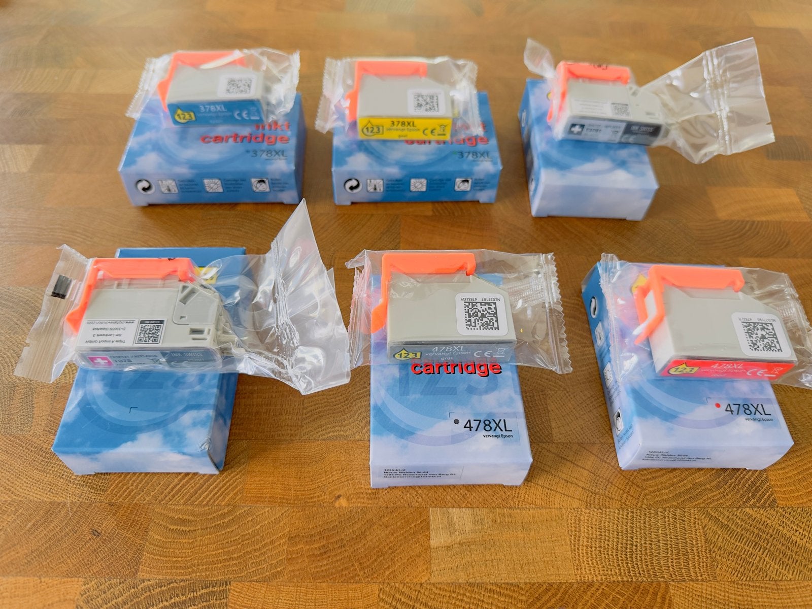 Nieuwe 371XL en 478XL Inktcartridges - Set van 6, Inkjetprinter, Ophalen of Verzenden, Printer, 123inkt